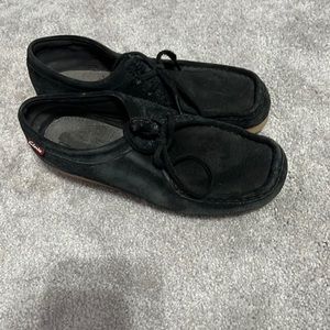 Clarks Black Suede Lace Up Oxford Shoes Size 7.5